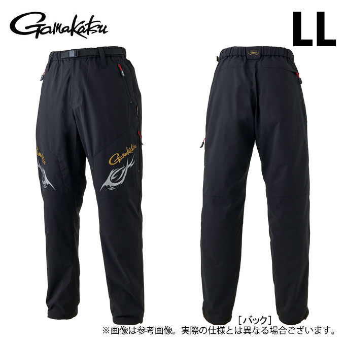 【美品】　がまかつ　フィッシングジャケット＆パンツセット ブラック ストレッチフィッシングパンツ(BLACK WORKS) GM3740 | がまかつ