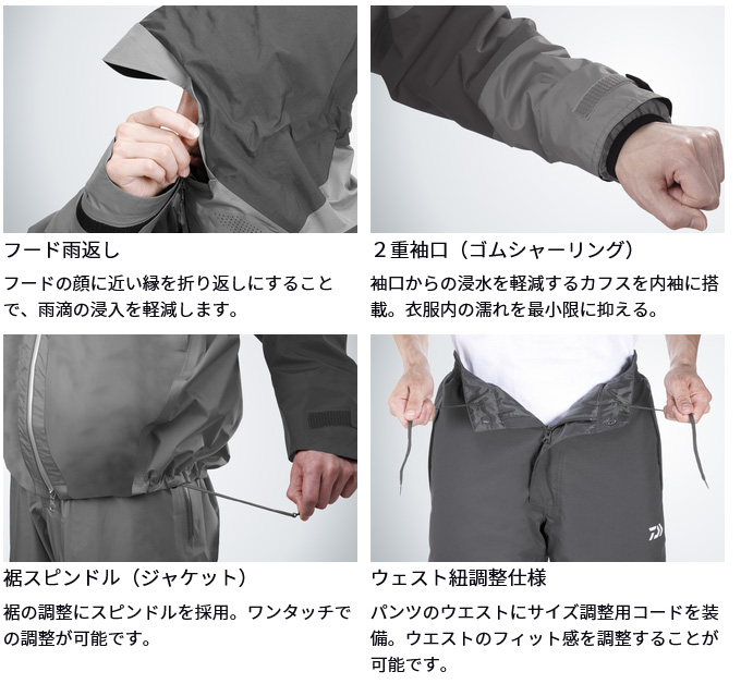 DAIWA（釣り） 【取り寄せ商品】 ダイワ DW-3523 (ブラック／M) レイン