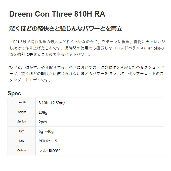 ドリームアップ ドリームコンスリー 810H RA (2024年モデル) ライト