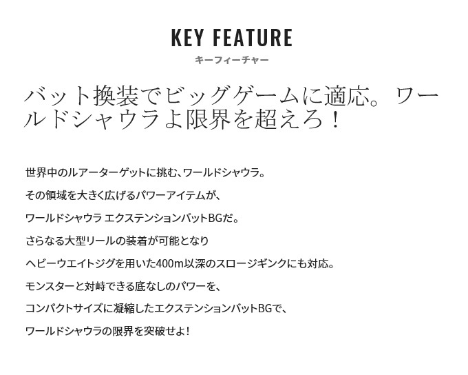 シマノ 22 ワールドシャウラ エクステンションバットBG Type A