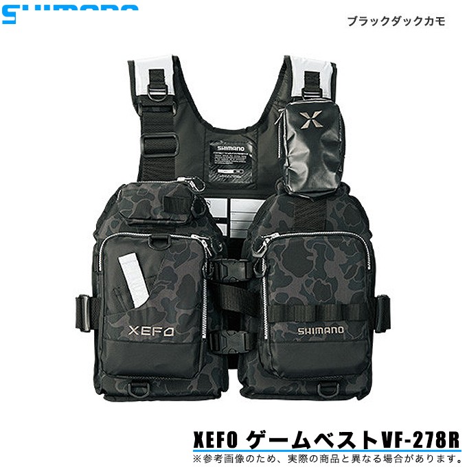 シマノ　ゼフォー　ゲームベスト　VF-278R　ブラックダックカモ シマノ（SHIMANO） XEFO ゲームベスト VF-278R (カラー：ブラック