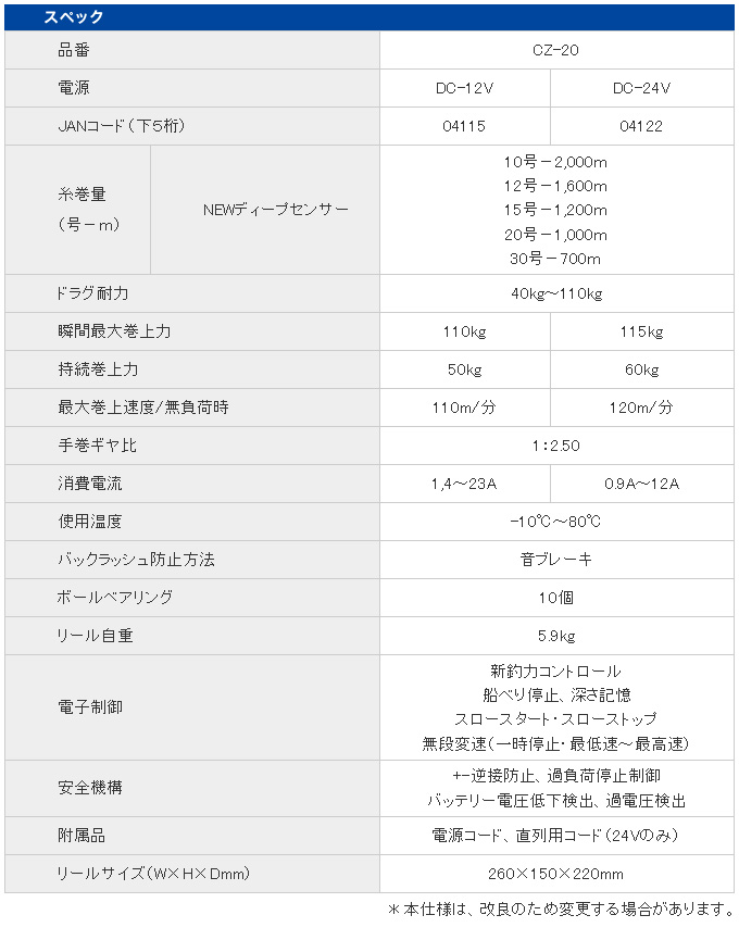 ミヤエポック コマンド Z-20 (品番：CZ-20)(電源：DC-24V) 電動リール/船釣り/大物釣り/ミヤマエ /COMMAND /(7) :  4992607004122 : つり具のマルニシWEB店2nd - 通販 - Yahoo!ショッピング