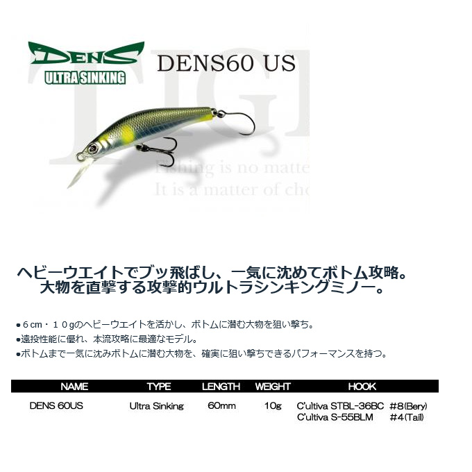 ハルシオンシステム ティグリス デンス 60US (シンキングミノー