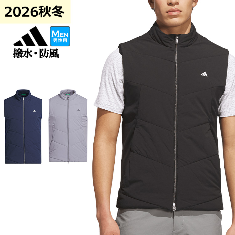 adidas アディダス ゴルフウェア F6371 CLIMAWARM+ クライマウォーム+ 撥水 防風 フルジップベスト[ストレッチ UPF 50+ 撥水 防風]（メンズ）