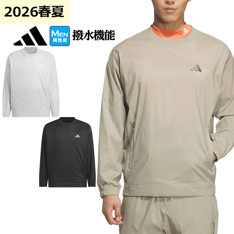 アディダス ゴルフウェア BW262 撥水 クルーネック バックグラフィック プルオーバー ジャケット（メンズ）