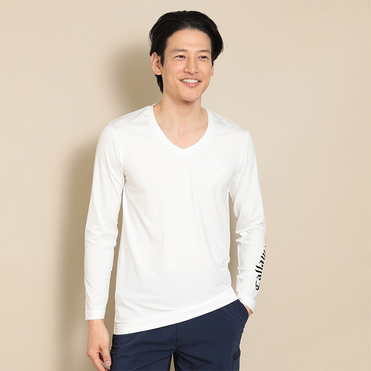 Callaway Vネックシャツ 黒　アンダーシャツ クールコア天竺Vネックインナーシャツ (MENS) | インナー