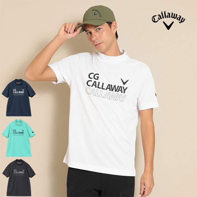 キャロウェイ ゴルフウェア C24134105 クローズドメッシュ 半袖 モックネック シャツ  (メンズ) | Callaway