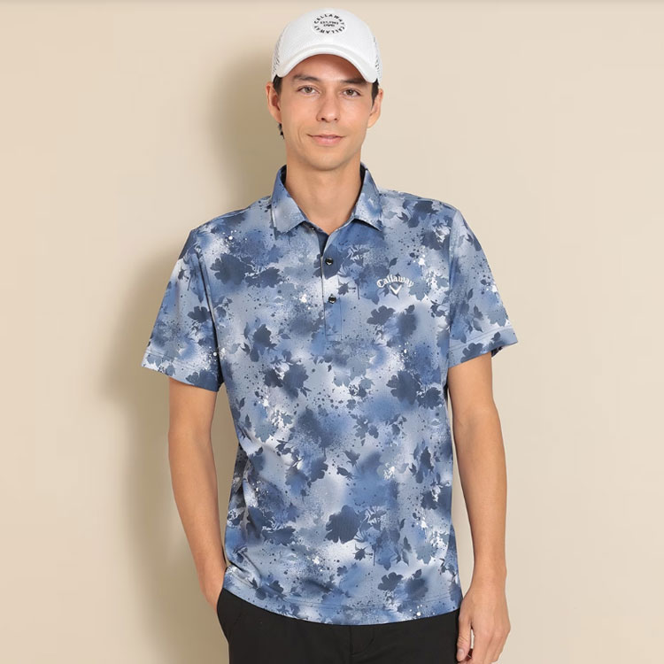 キャロウェイ ゴルフウェア C24134128 裏クール スプレー フラワープリント 半袖 シャツ ポロシャツ  (メンズ)｜f-netgolf｜06