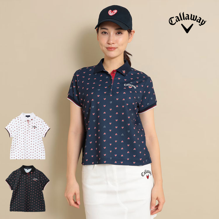 キャロウェイ ゴルフウェア C24134222 LOVE Callaway 鬼カノコ 半袖 ポロシャツ  (レディース)｜f-netgolf