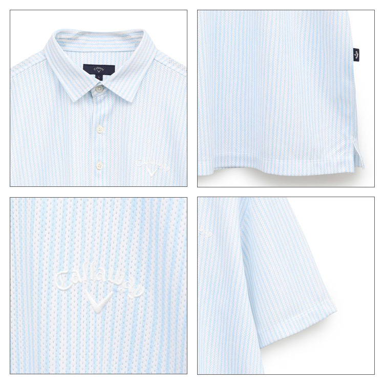 大人気のCallaway 水色 ストライプ ポロシャツ Callaway ゴルフ ポロシャツ M 水色 ストライプ - メルカリ