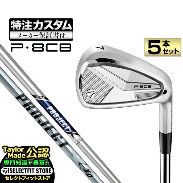 【メーカーカスタム】テーラーメイド P8CB アイアン 5本セット (#6〜PW) PROJECT X プロジェクトX スチール