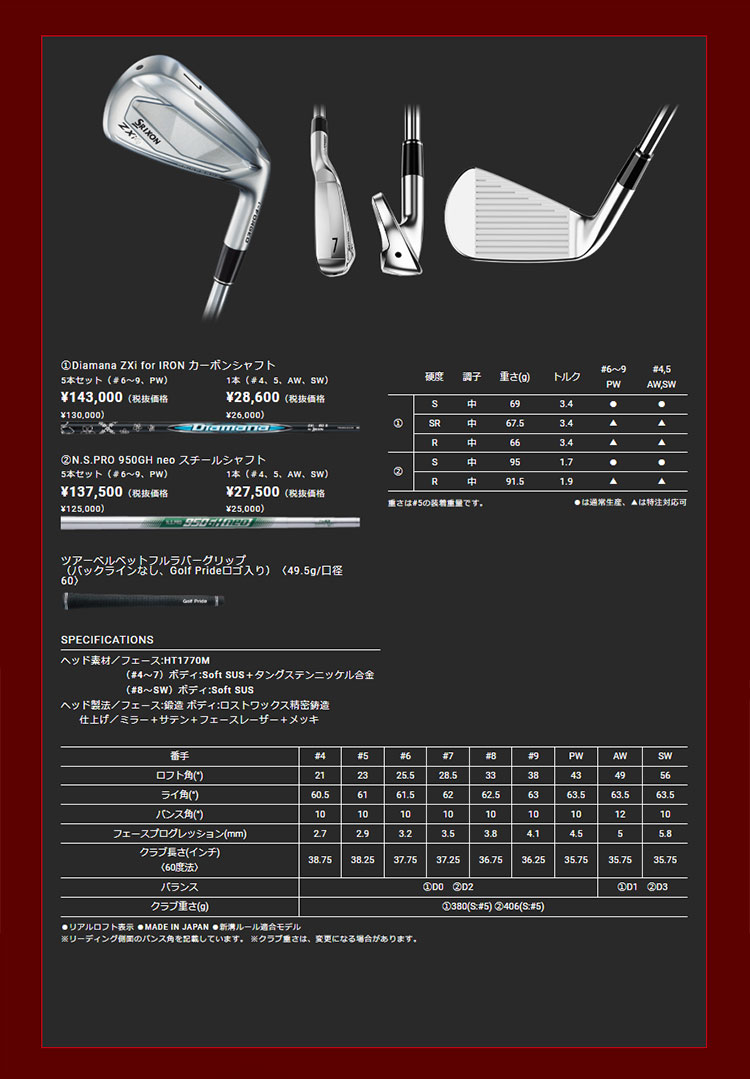 ZX（スリクソン） 2025 モデルモデル ダンロップ SRIXON
