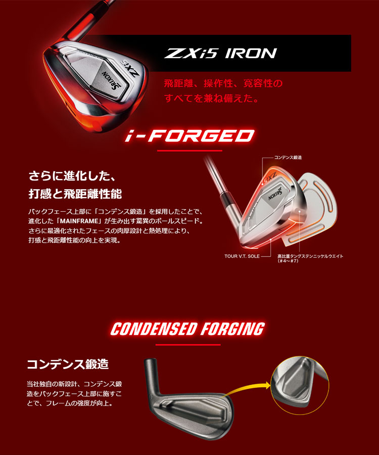 2025 モデルモデル ダンロップ SRIXON スリクソン ZXi5 アイアン 6本セット（＃5-9、PW） N.S.PRO 950GH neo NSプロ ネオ スチールシャフト | ZX（スリクソン） | 01