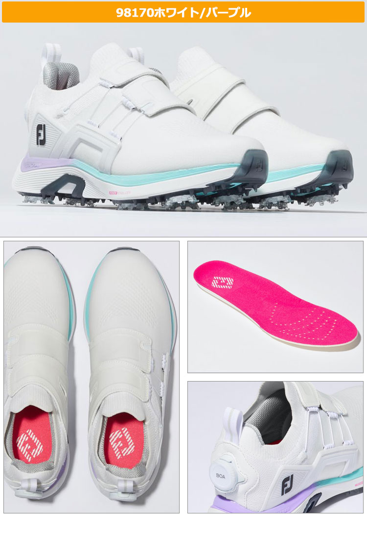 ♡美品♡FootJoy ゴルフシューズ BOA ホワイト/ピンク ウィメンズ FJ フューエル BOA ホワイト/ピンク - メガスポーツ