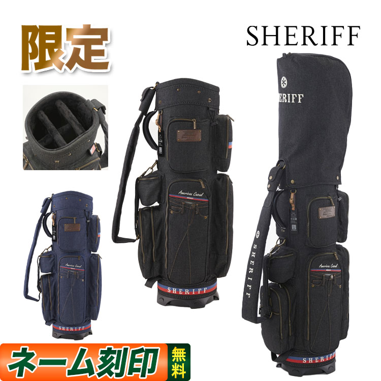 SHERIFF STANDARD SFC 016CB シェリフ スタンダード クラシックカートバッグ デニム キャディバッグ 【アメカジシリーズ】 9.5inch 3.2kg :rl 23fw cb sam005:F NET GOLF