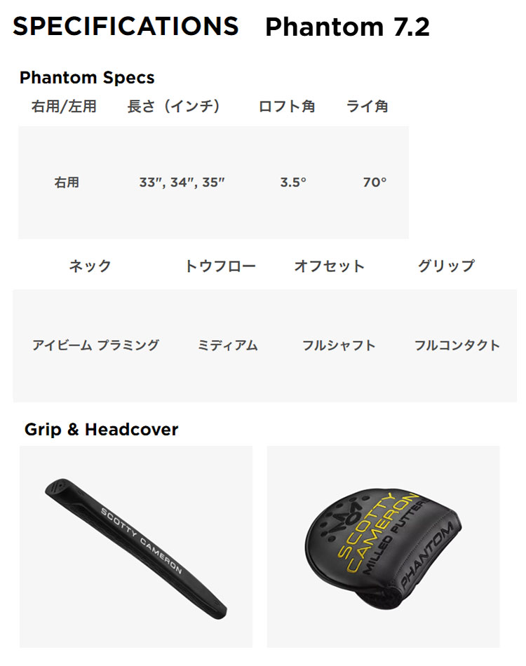 タイトリスト スコッティー・キャメロン SCOTTY CAMERON PHANTOM 7.2 スコッティ・キャメロン ファントム 7.2 マレット パター | SCOTTY CAMERON | 05