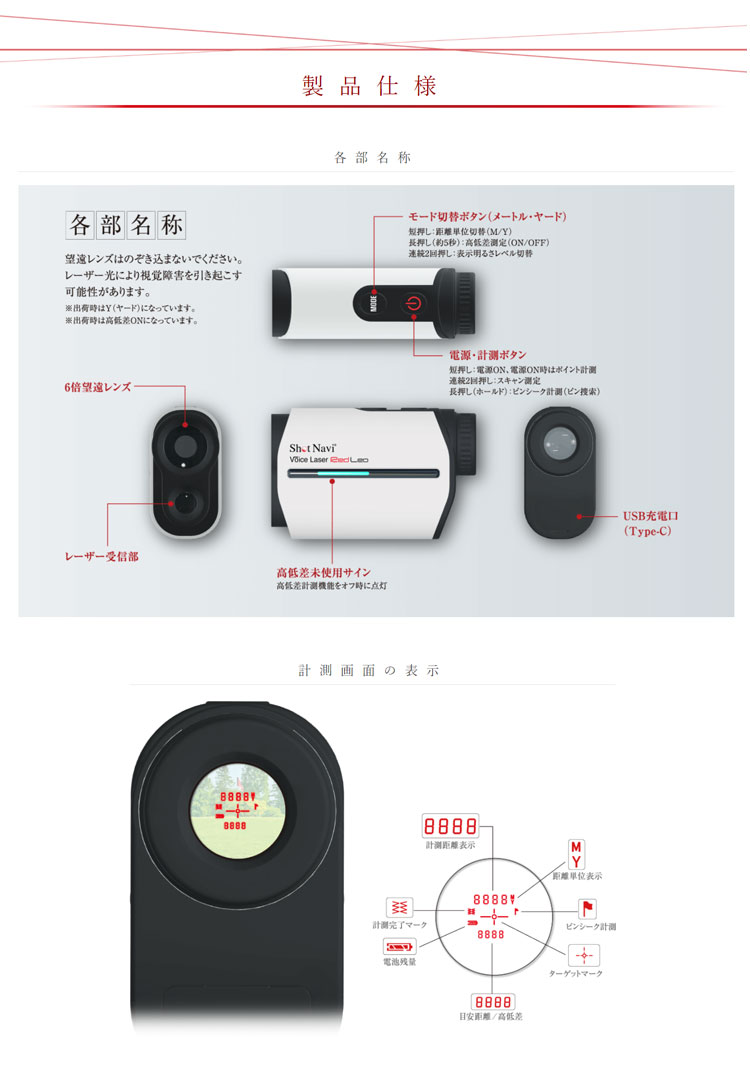 ショットナビ SHOT NAVI ボイスレーザー レッドレオ マスターバニー