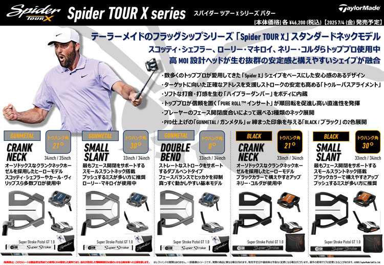 テーラーメイド ゴルフ Spider TOUR X スパイダーツアーX パター ガンメタル スモールスラント | TaylorMade | 01