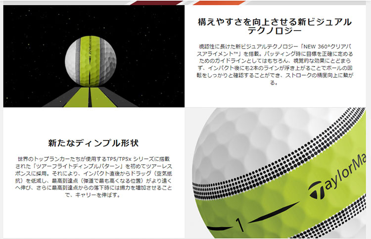 テーラーメイド ゴルフボール ツアーレスポンス ストライプ ボール 1ダース(12球)｜f-netgolf｜02