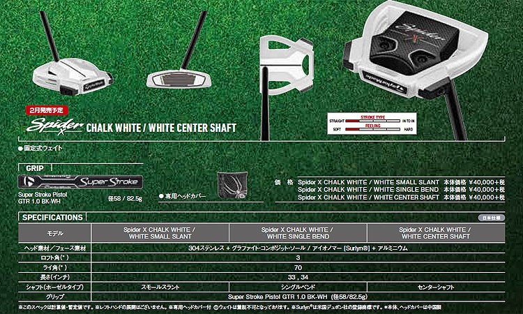 テーラーメイド ゴルフ Spider X CHALK WHITE/WHITE CENTER SHAFT 