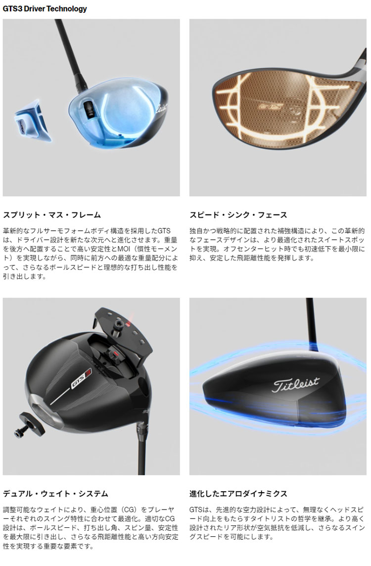 Titleist（タイトリスト） ゴルフ GTS3 Driver ドライバー Mitsubishi