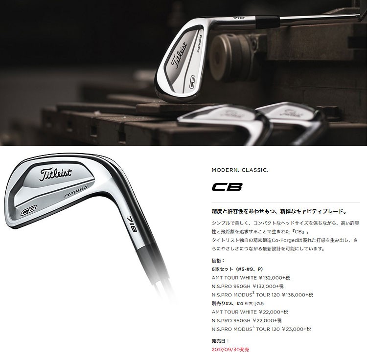 タイトリスト Titleist 718 CB アイアン 6本セット（#5-#9、P） N.S.