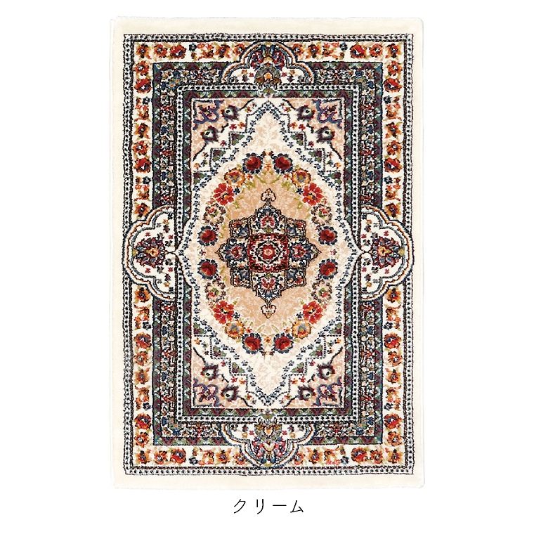 マット 玄関マット オリエンタルデザイン 花 ボタニカル 60×90cm 寝室