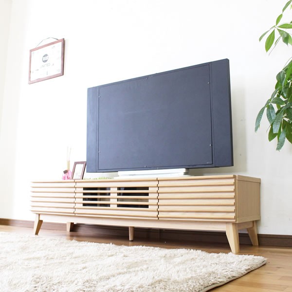 格子デザインの150TVボード ローボード TVボード 幅150 テレビ 無垢