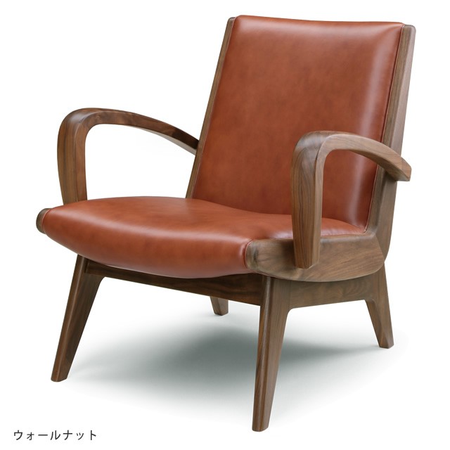 イージーチェア1人掛け木製 革張りYUZUユズ シギヤマ家具-
