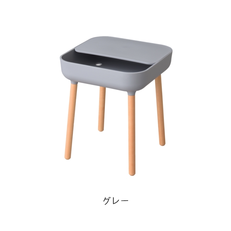 東谷 サイドテーブル コード穴付き 収納スペース RECT レクト 高さ47cm