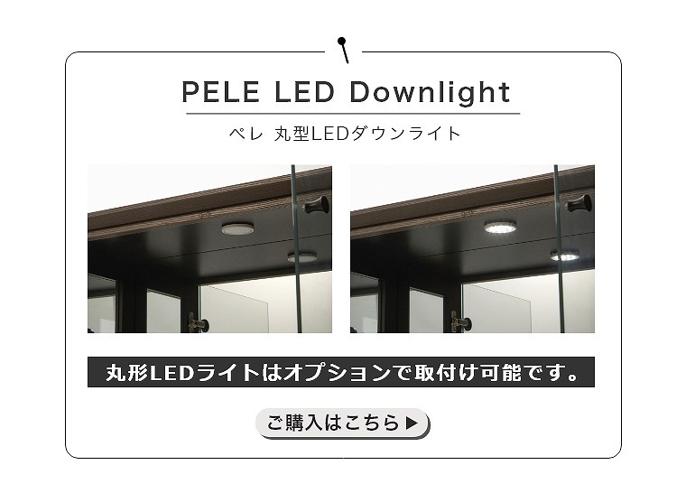 丸形LEDライトはオプションで取付け可能