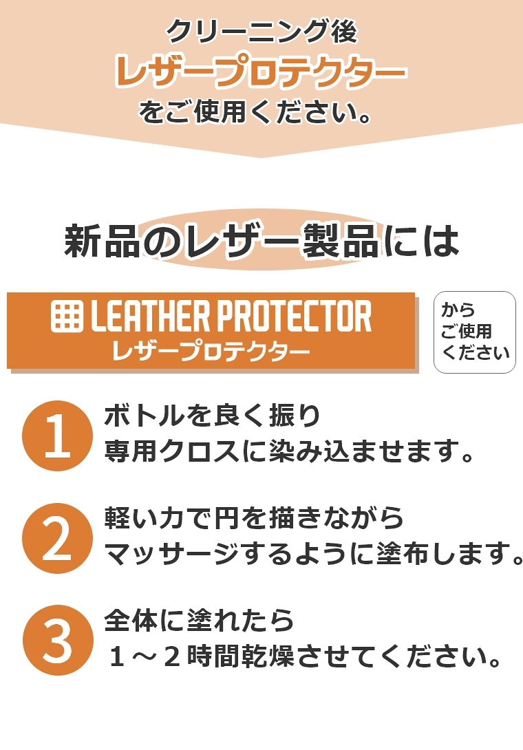 新品のレザー製品にはレザープロテクター