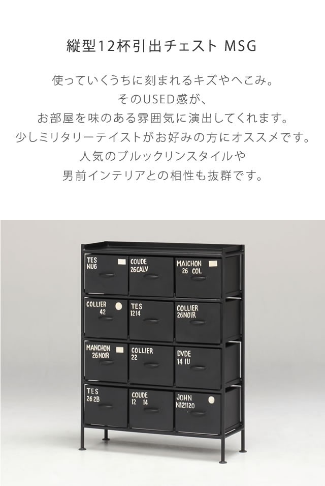 ienowa（イエノワ） 縦型12杯引出チェスト MSG ienowa 収納家具 収納