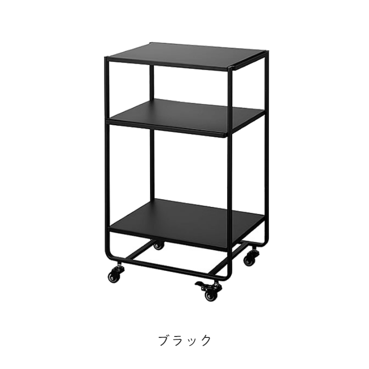 tower キッチンワゴン キャスター付き ハンドル付きキッチンカート 3段