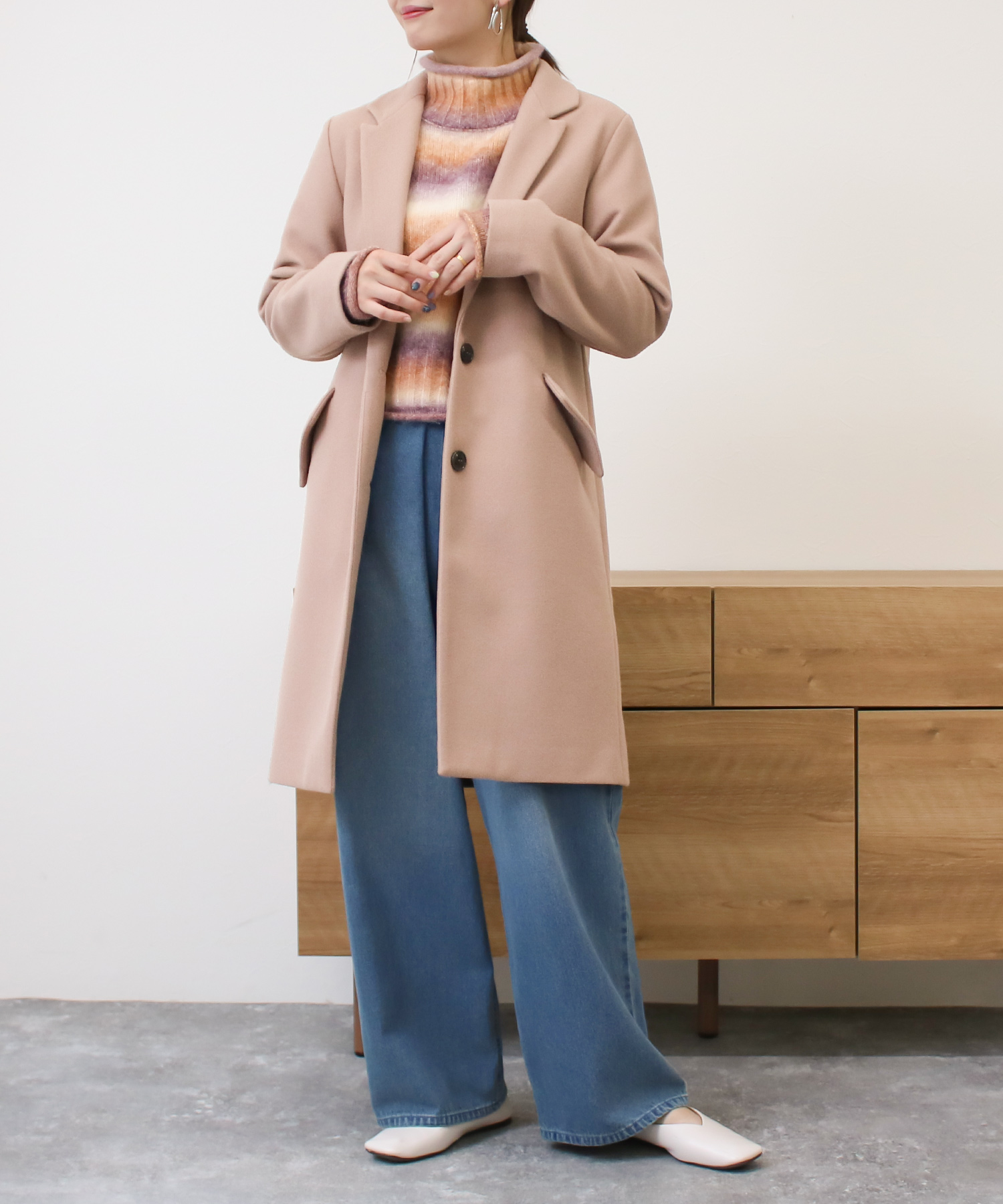チェスターコート レディース アウター コート 秋冬 20代 30代 40代 50代 ファッション 選べる長さ 大きいサイズ