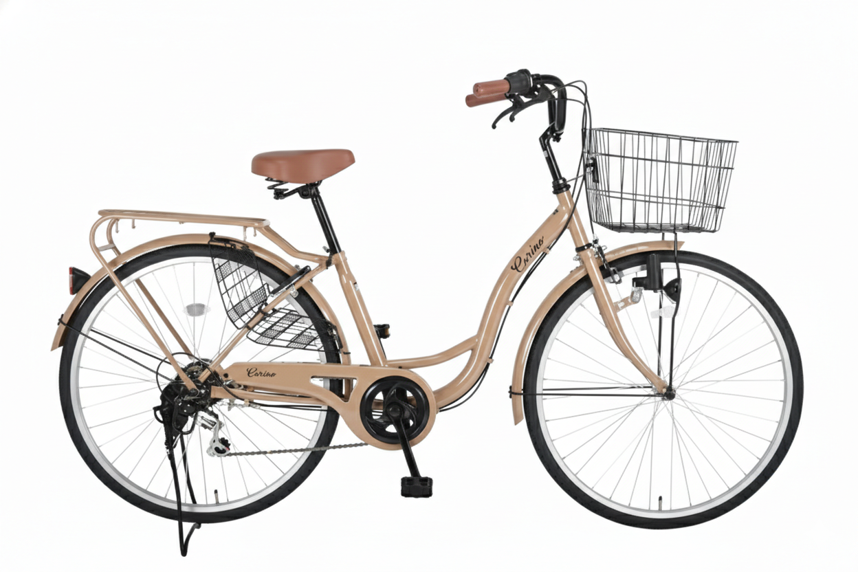 オオトモ 完成品 自転車 26インチ 組立済 ダイナモライト 6段変速 両立