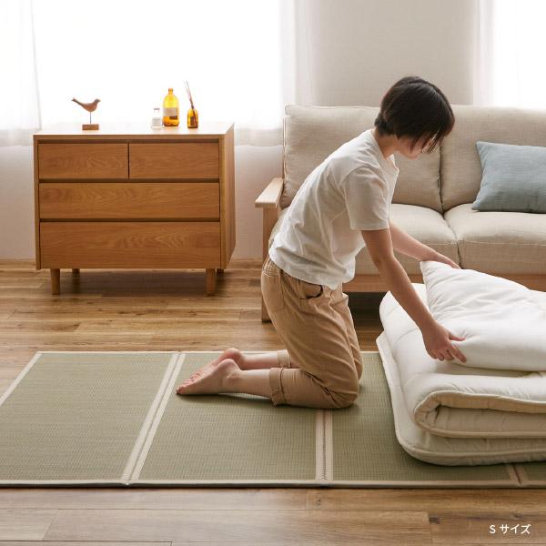 い草畳マットレス クイーン 160×200cm 四つ折り ごろ寝マット HAGiHARA（萩原） マットレス クイーン 置き畳 い草 4つ折り 幅160×長