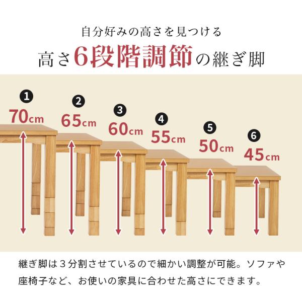 完全オーダー こたつ ハイタイプ セット 4人用 135 長方形 ダイニングこたつセット 6点セット 高さ調節 6段階 無地タイプ Minka ミンカ