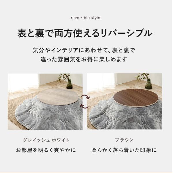 HAGiHARA（萩原） こたつ天板 天板のみ 円形80cm リバーシブル 交換用