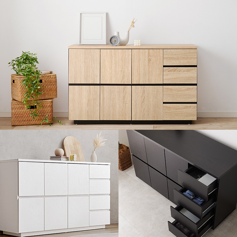 キャビネット 木製 白 北欧 サイドボード リ...の詳細画像2