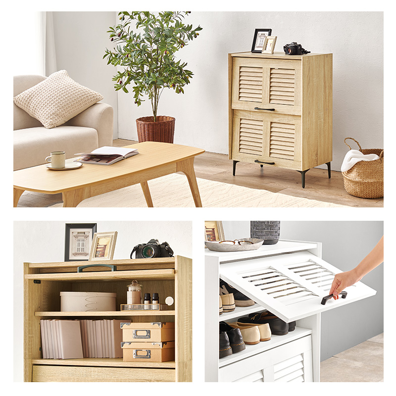 シューズボックス 大容量 幅61 靴箱 下駄箱 収納 シューズラック 木製 2段 靴箱 ルーバー フラップ 収納棚 玄関収納 おしゃれ 棚 ラック 靴 |  | 06