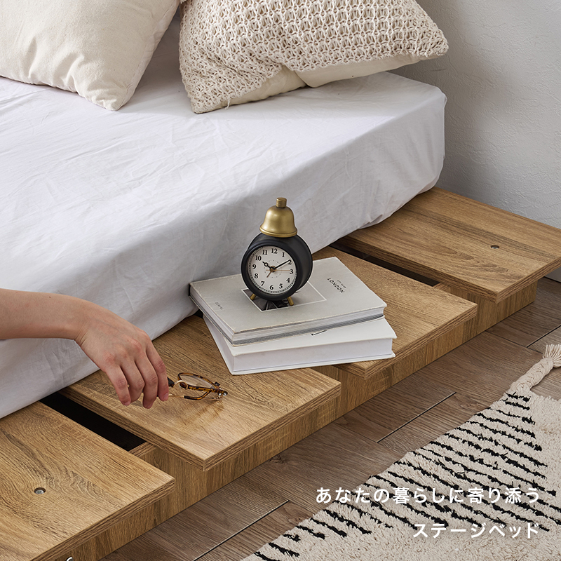 ベッド すのこベッド クイーン ベッドフレーム ステージベッド