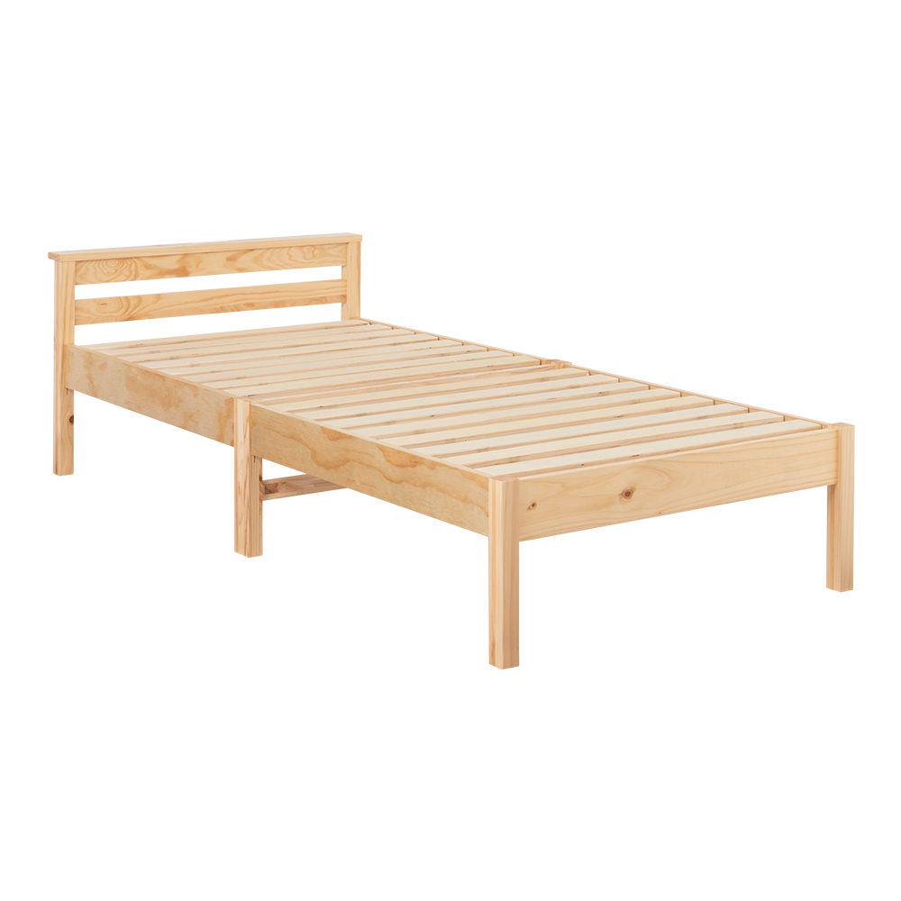 ベッド ベッドフレーム シングル 安い 収納 すのこ 白 おしゃれ 木製 宮付き 組み立て簡単 組立 工具不要 キング シングルベッド すのこベッド ベット ネジレス｜f-space｜03