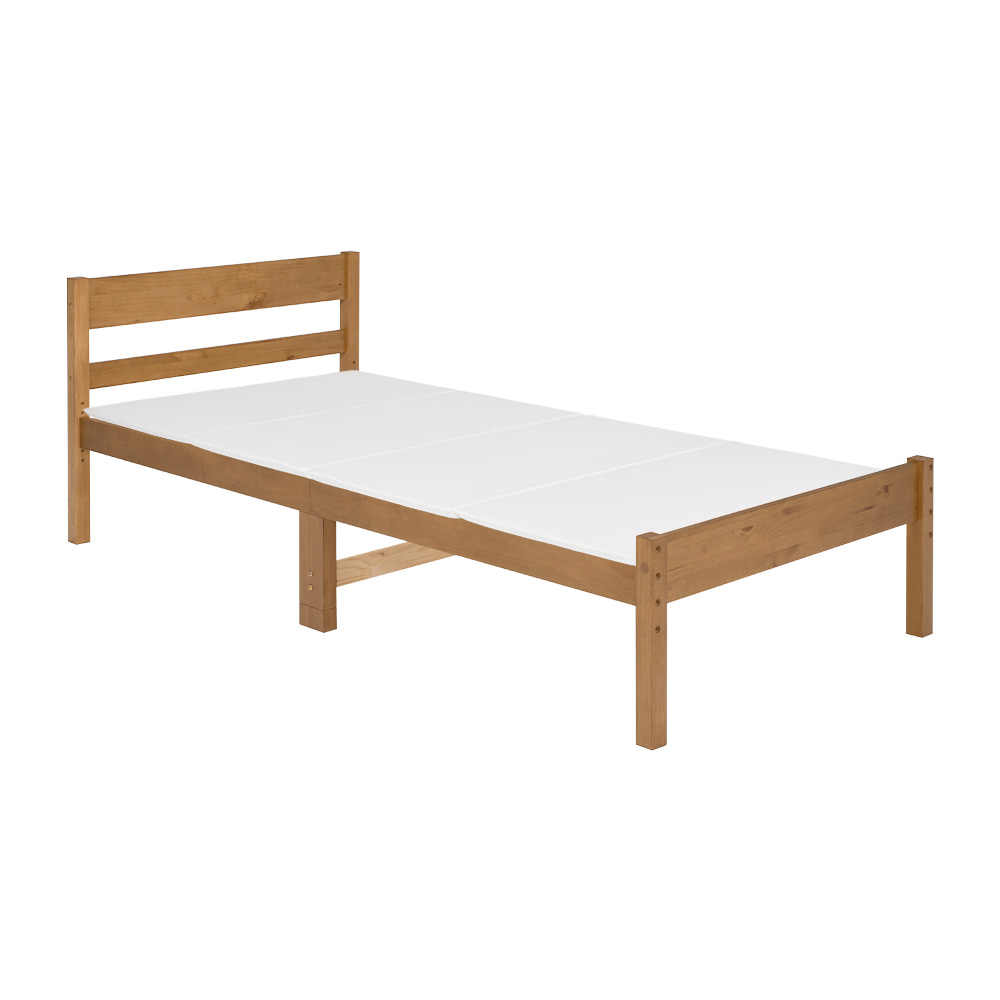ベッド シングル マットレス付き ベッドフレーム すのこ 木製 コンセント マットレス 高さ調節 安い 木製 白 ベット 薄型4つ折り ログ｜f-space｜02