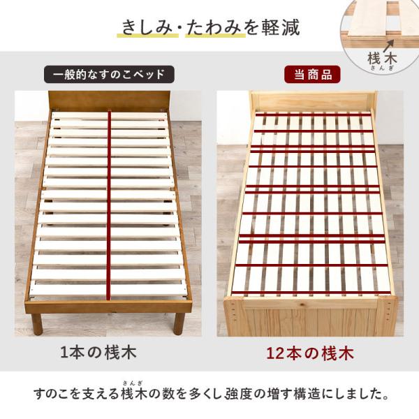 ベッド シングル 安い 収納 すのこベッド ベッドフレーム 頑丈 宮付き 高さ調節 シングルベッド ベッド下収納 おしゃれ 白 頑丈 すのこ ベット ロングサイズ | HAGiHARA | 04