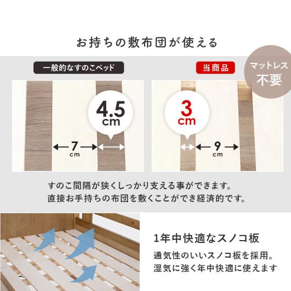 ロフトベッド 子供 ミドルタイプ 階段 木製 おしゃれ 安い 子供用 すのこベッド すのこベッドシングル ベッドフレーム 頑丈 コンセント 可愛い 棚 ポプラ | HAGiHARA | 08