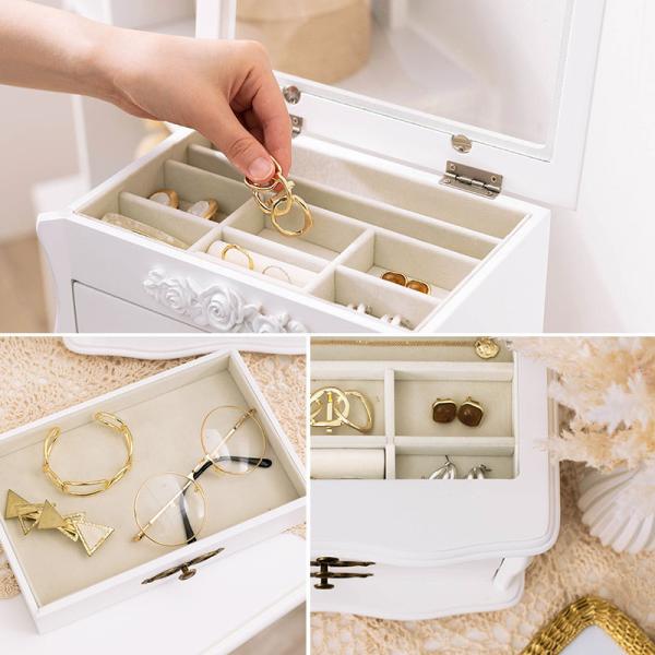 ジュエリーボックス 大容量 木製 収納 可愛い...の詳細画像3