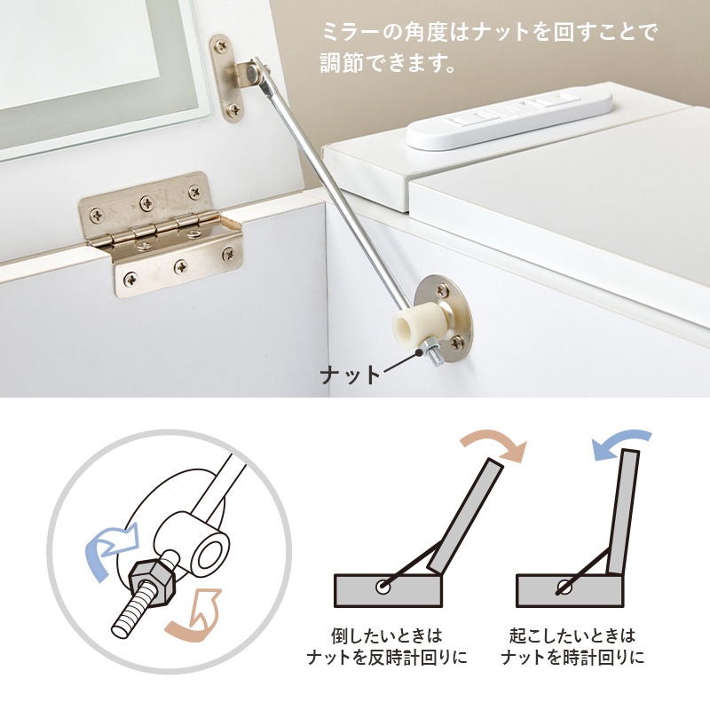 HAGiHARA（萩原） ドレッサー 化粧台 おしゃれ 収納 デスク 白