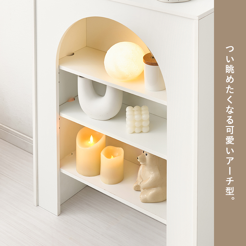 マントルピース 収納 棚 完成品 ラック 幅60 オープンラック 白 家具 飾り棚 おしゃれ ディスプレイラック 収納棚 スリム 小物収納棚 ホワイト 韓国風 ラピカ 関連画像3