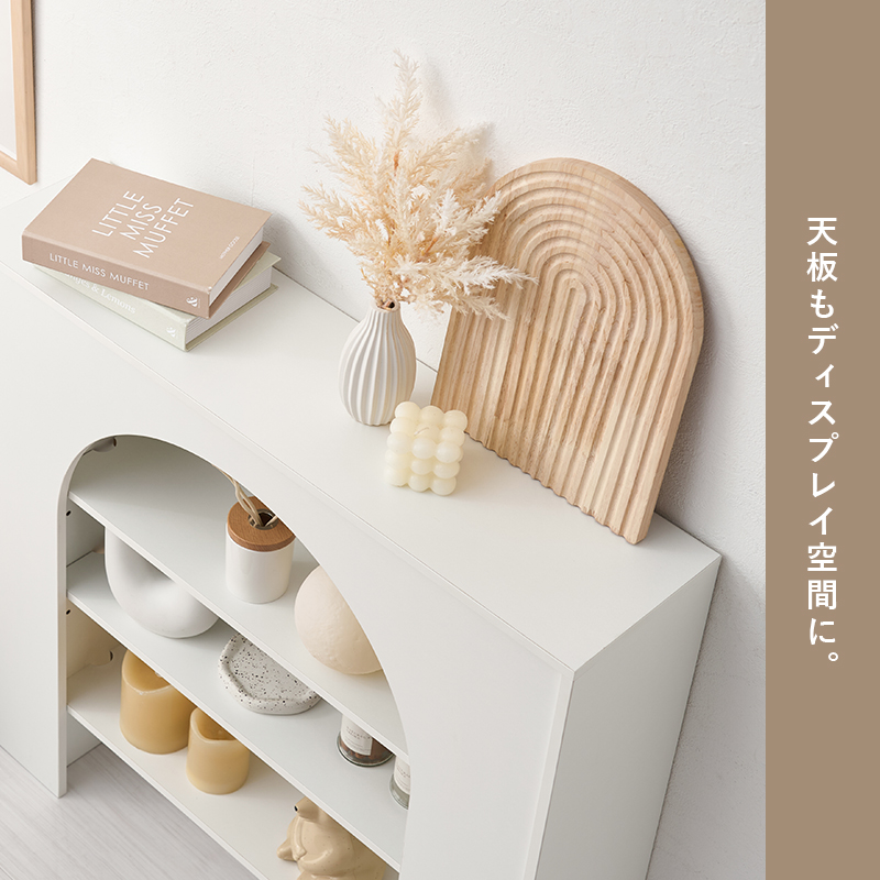 マントルピース 収納 棚 完成品 ラック 幅80 オープンラック 白 家具 飾り棚 おしゃれ ディスプレイラック 収納棚 スリム 小物収納棚 ホワイト 韓国風 ラピカ 関連画像5